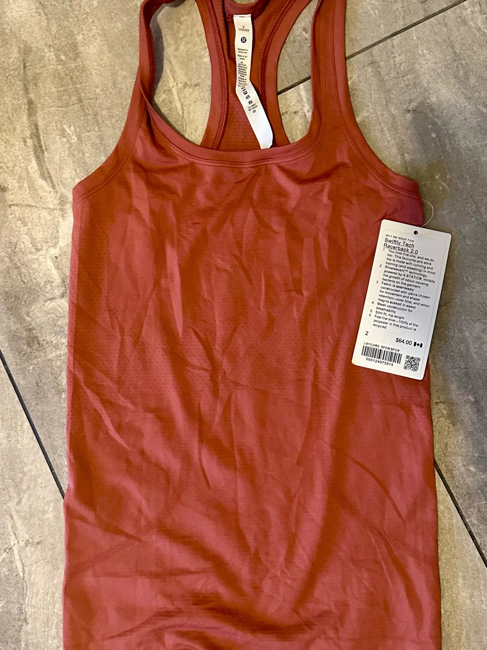 lululemon athletica Rust-Colored Racerback Tank